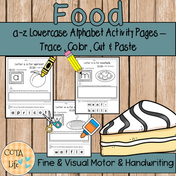 Preview of a-z Food Lowercase Alphabet Activity Pages