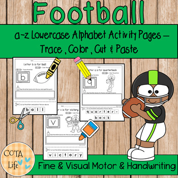 Preview of a-z Football Lowercase Alphabet Activity Pages