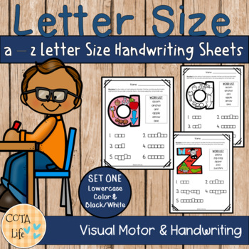 Preview of a-z Letter Size Handwriting Sheets - SET ONE