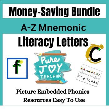 Preview of a-z Mnemonic Literacy Letter Buddle Picture Embedded Phonemes Phonics easy