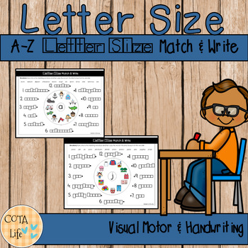 Preview of a-z Start Dot Lowercase Letter Size Match & Write