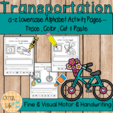 a-z Transportation Lowercase Alphabet Activity Pages