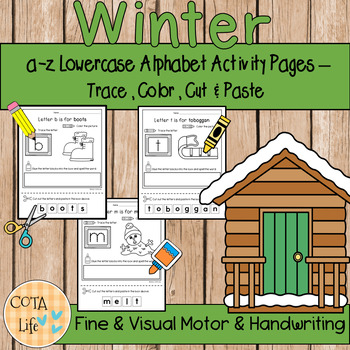 Preview of a-z Winter Lowercase Alphabet Activity Pages