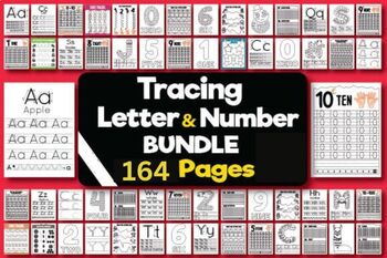 Preview of letter and number tracing activity bundle