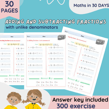 Preview of adding and subtracting fractions with unlike denominators