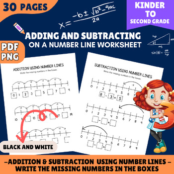 Preview of adding and subtracting on a number line worksheet ,printable number lines to 20