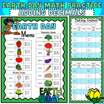 Preview of Earth Day Math Practice: Adding Decimals