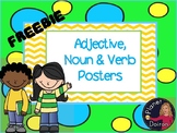 FREEBIE adjective, noun and verb grammar posters ELA