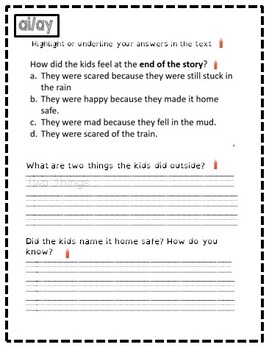 ai and ay Reading Comprehension Passage by K-2Love | TpT