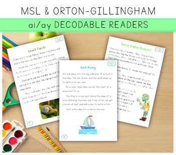 Preview of ai / ay Decodable 'Echo Readers' - Printable