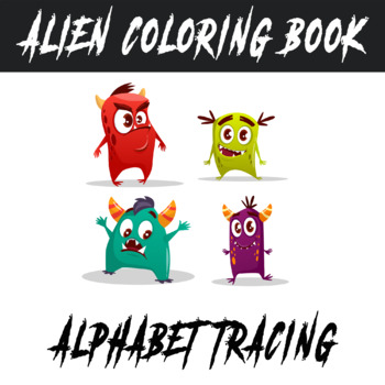 Preview of alien alphabet tracing and coloring book