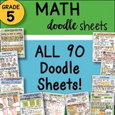 5th Grade Math Interactive Notebook DOODLE Sheets  ~ EASY 