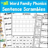 all Word Family Phonics Sentence Scramble