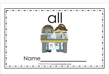 Preview of all - sight word book (fill in the blank)