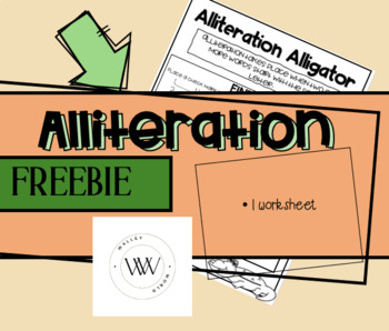 Alliteration Alligator FREEBIE - Literacy Skills - Alliteration - No Prep