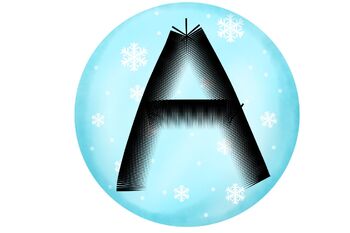 Preview of alphabet A-Z in snow theme, letter, Clipart, element, illustration