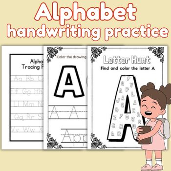 Preview of Alphabet handwriting practice | letter trace and print worksheets writing format