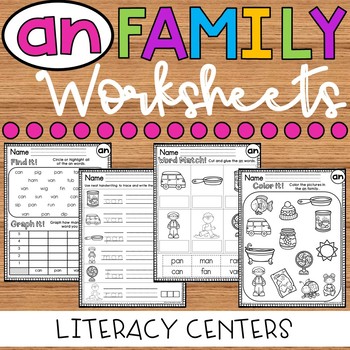 AN Word Family Worksheets - AN Family Worksheets - AN Worksheets