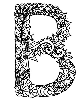 andala Alphabet Coloring Pages. Letter Coloring. Printable Letter ...