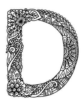 andala Alphabet Coloring Pages. Letter Coloring. Printable Letter ...
