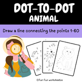 animal Dot to Dot /Connect the Dots Worksheets From 1 not 