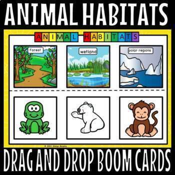 Preview of animal habitats BOOM CARDS