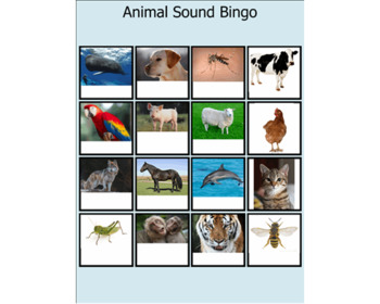 animal sound bingo by shanon mcintyre | TPT