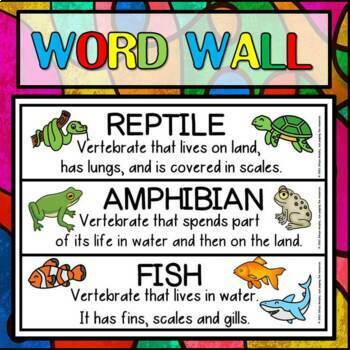 Preview of animal word wall and worksheets