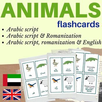Preview of Animals Arabic Flashcards