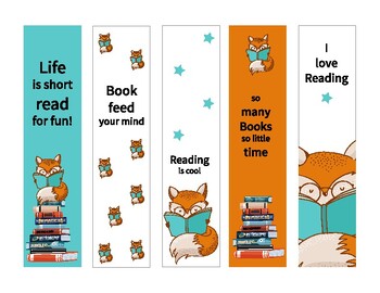 Preview of animals Bookmarks, Printable Bookmarks Template, bookmarks for kids, for book