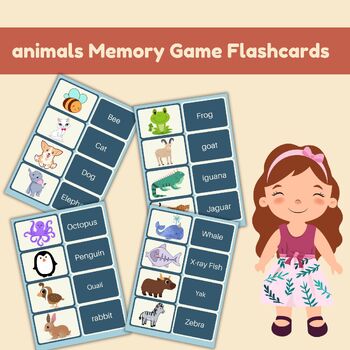 Preview of Printable animals Memory Game Flashcards