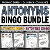 Antonyms Bingo Bundle | Games One and Two | Color Version
