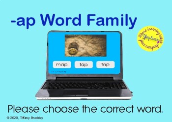 Preview of NO PREP interactive -ap Word Family Text to Picture Matching Game