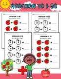 apple addition to 1-20 /math number summer worksheets