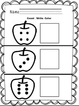 Counting Apple Seeds Subitizing worksheet by Aileen Lind | TpT