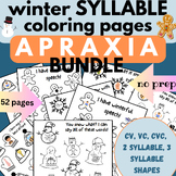 apraxia winter syllable shape coloring pages, CV VC CVC mu