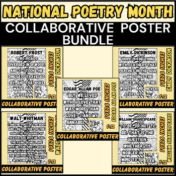 Preview of april National Poetry Month Collaborative Poster bundle _  bulletin board ideas