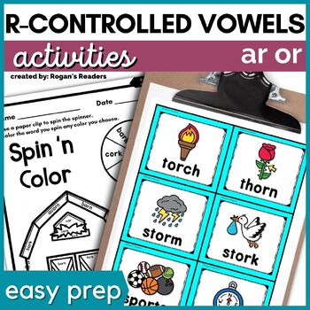 Preview of AR & OR R Controlled Vowels Phonics Activities - Bossy R