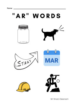 Preview of ar words cloze activity (differentiated to 3 levels)