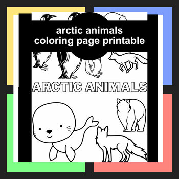 arctic animals coloring page printable-winter coloring page for kids