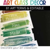 Art Class Decor Watercolor Terms-EDITABLE