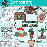 Earth Day Composting Life Cycle Clipart: Food Waste Manage