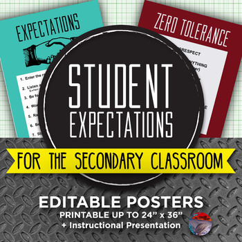 Preview of STUDENT EXPECTATIONS - Editable Posters and Powerpoint Presentation