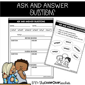 ask and answer questions / graphic organizer / reading comprehension