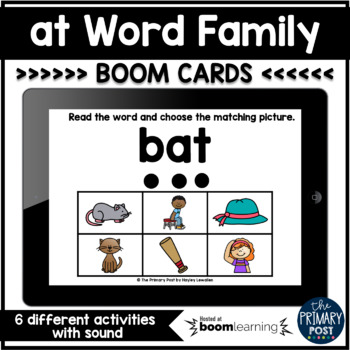 Preview of at Word Family Boom Cards™ | Distance Learning