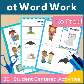 Preview of at Word Family Word Work and Activities - Short A Word Work