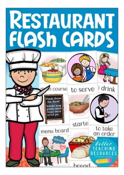 Preview of at the restaurant / café / food flash cards (ESL, English vocabulary)