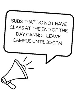 Preview of attention Subs may not leave campus early