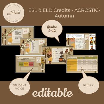 Preview of autumn/fall acrostic ELD & ESL and ENG