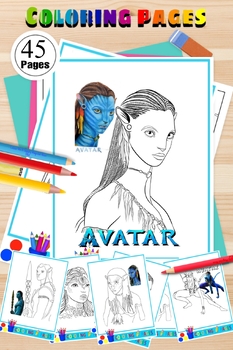 Preview of avatar coloring pages to paint, download, print